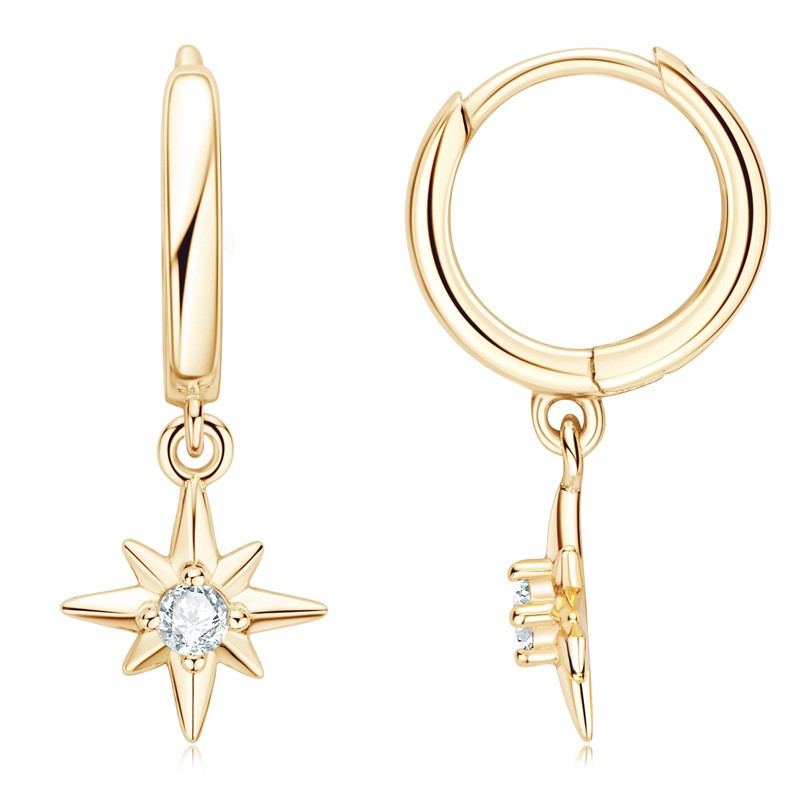 Women'S Emo Accessories - EMO-166Lefei แนวโน้มแฟชั่นคลาสสิก Moissanite Dangle Star ต่างหูผู้หญิง