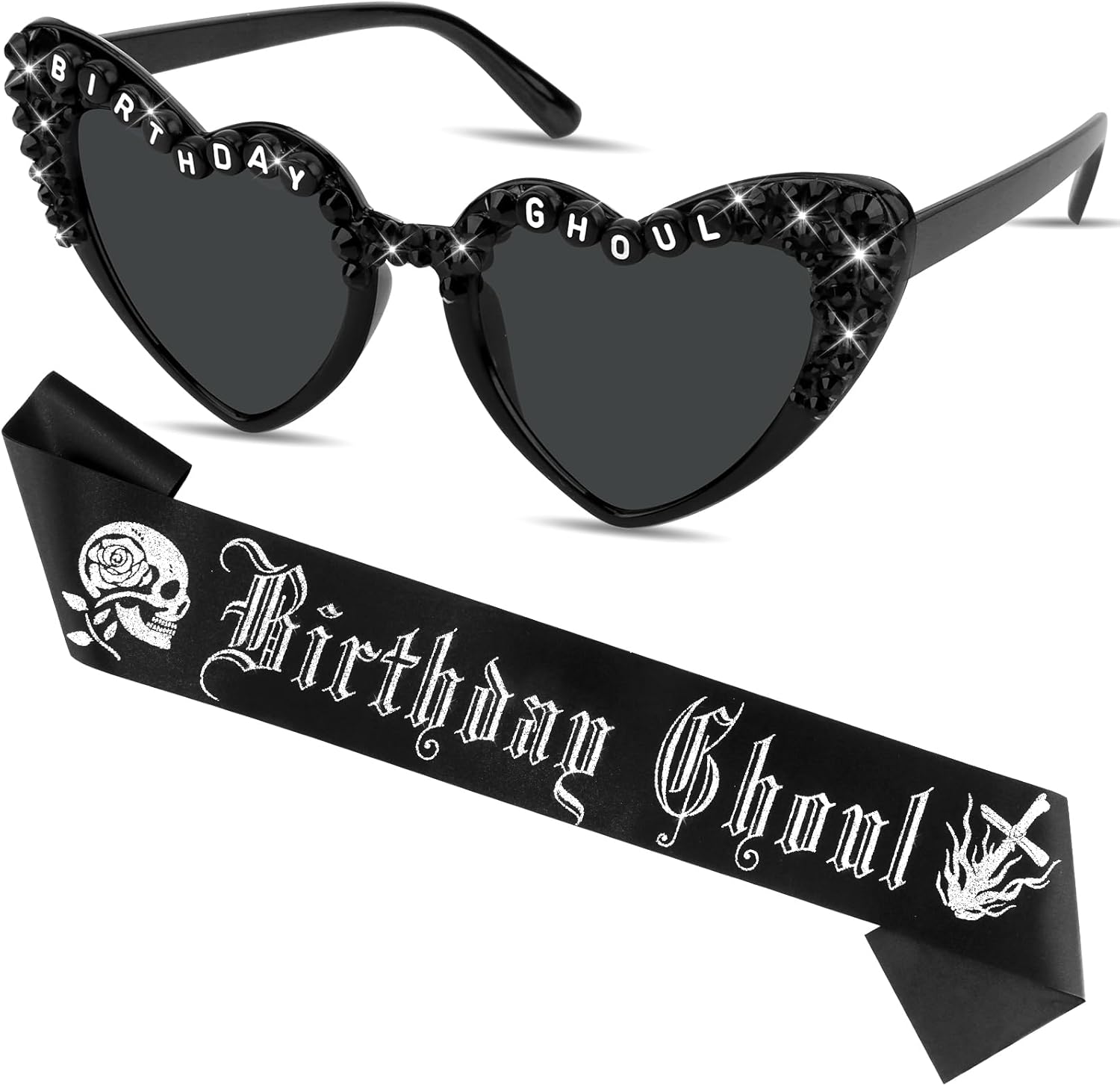 Women'S Emo Accessories - สายสะพายและแว่นกันแดดสไตล์โกธิคสำหรับผู้หญิง อุปกรณ์ตกแต่งปาร์ตี้ฮาโลวีนสไตล์อีโม ของตกแต่งสยองขวัญ ของตกแต่งงานวันเกิด