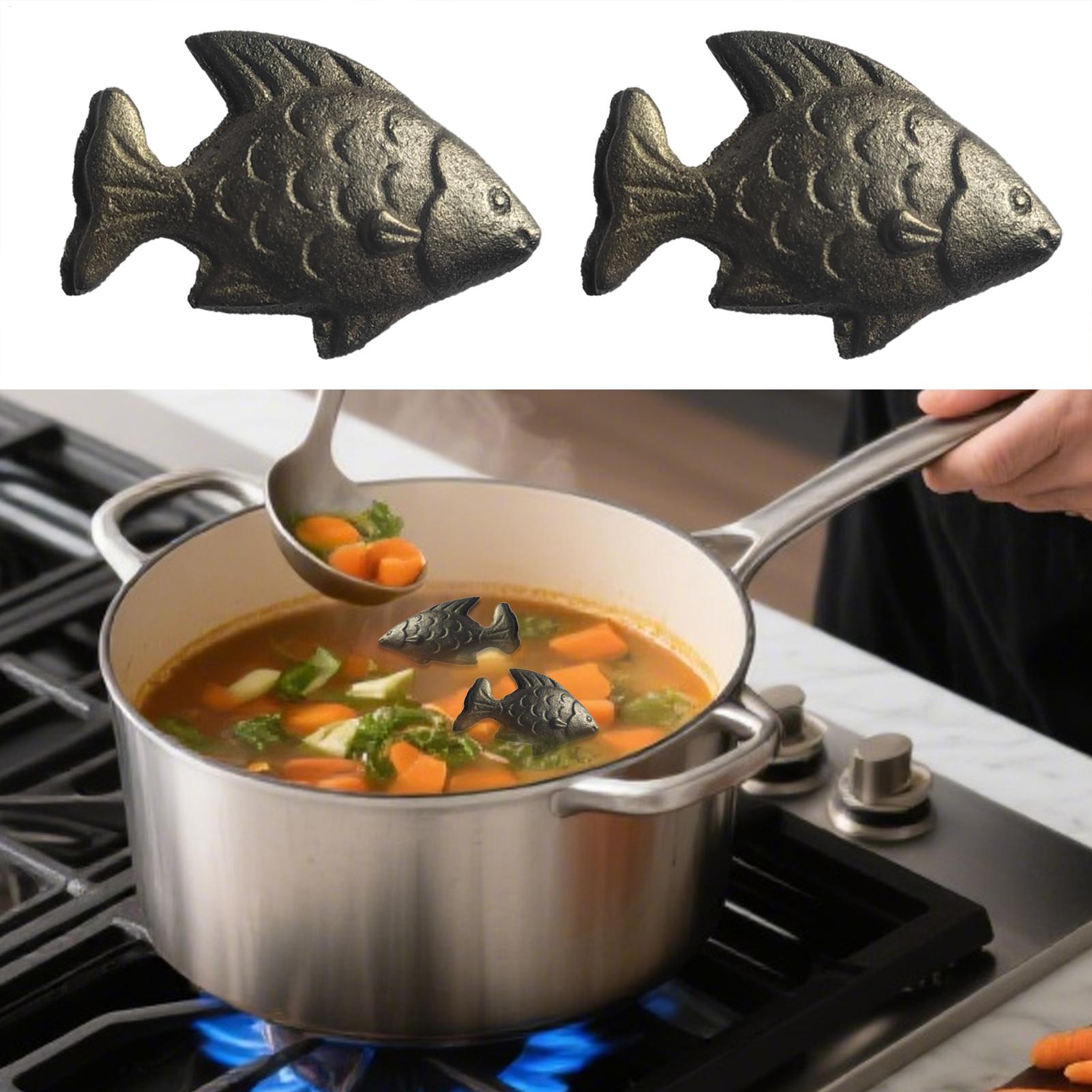 Women Kitchen Accessories - อุปกรณ์ทำอาหารรูปปลาเหล็กธรรมชาติ 2 ชิ้น/ชุด สำหรับเด็กที่ขาดสารอาหารและผู้เป็นมังสวิรัติ อุปกรณ์ทำอาหารในครัวที่นำกลับมาใช้ใหม่ได้