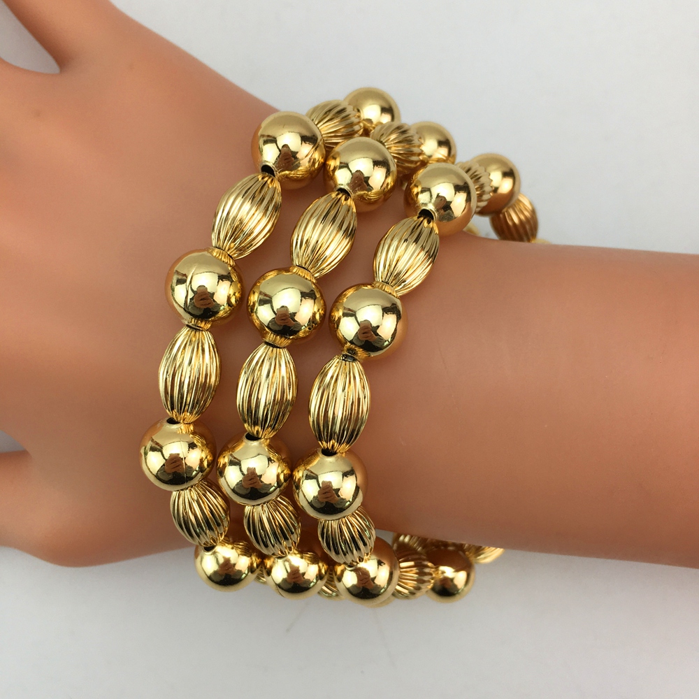 Women Accessories Dubai - Yuminglai สร้อยข้อมือลูกปัดหลากสี3ชิ้น/เซ็ตหรูหราแฟชั่นกำไลดูไบเครื่องประดับสำหรับผู้หญิง FHK17322