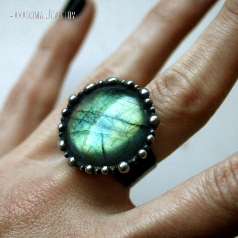 10pcs Aqua Labradorite รอบแหวน - Women'S Emo Accessories บทวิจารณ์และราคา