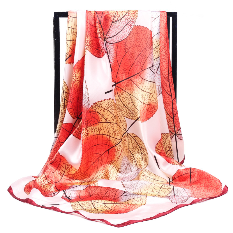 ผู้หญิงผ้าไหมผ้าพันคอ Elegant  - Silk Scarf Square บทวิจารณ์และราคา