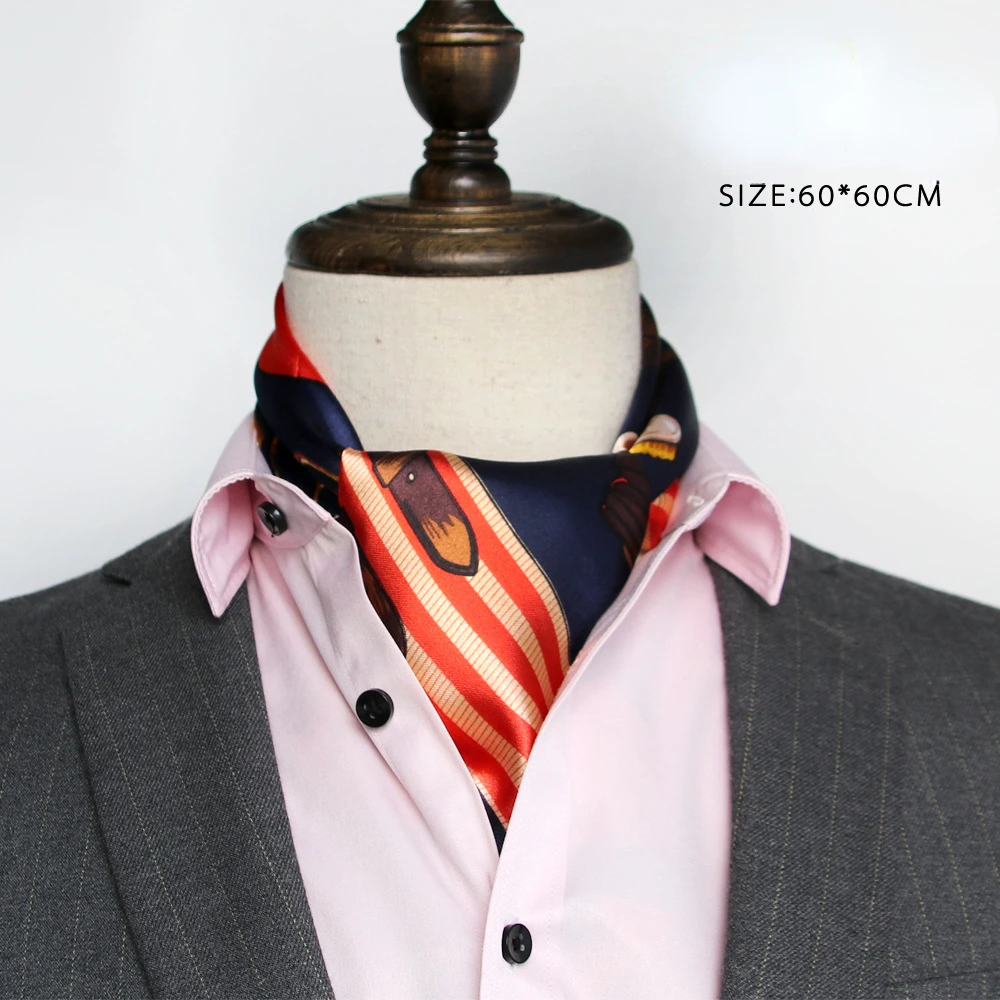 ผ้าพันคอไหมสำหรับผู้ชายสไตล์อั - Silk Scarf Square บทวิจารณ์และราคา