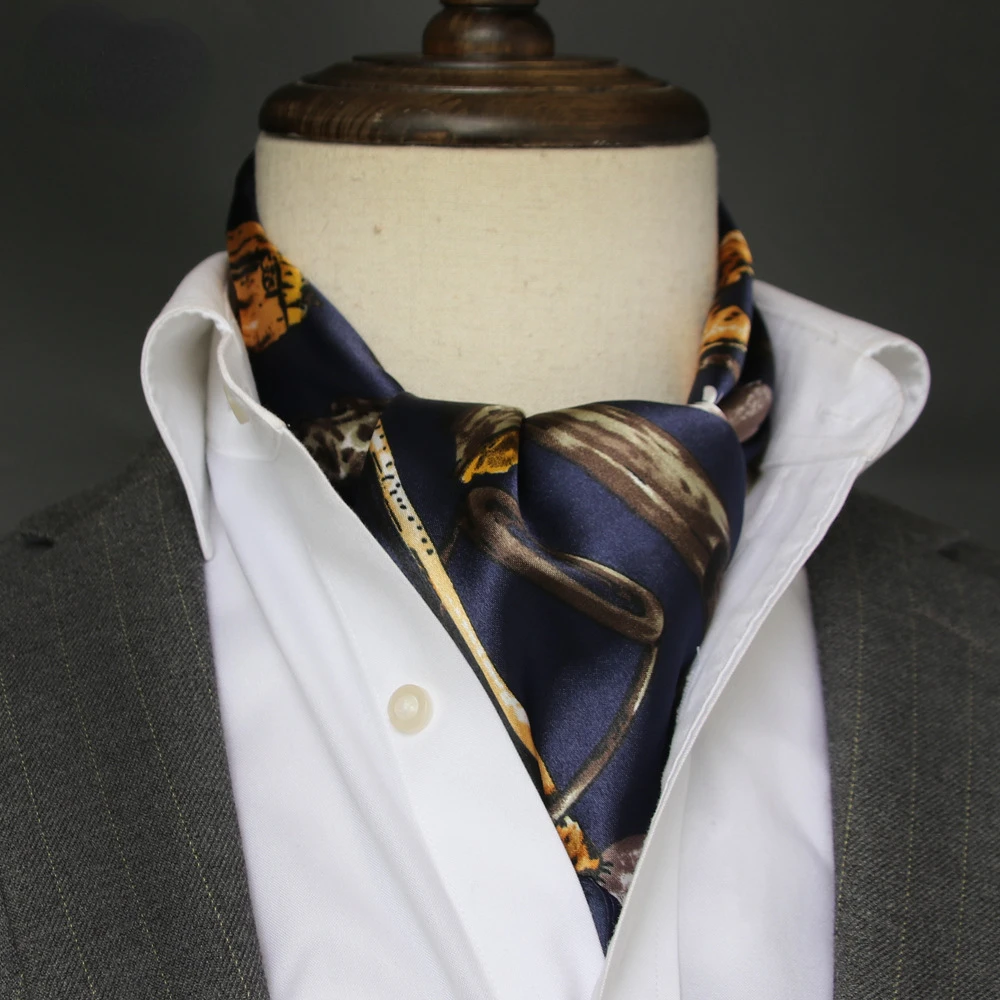 ผ้าพันคอไหมสำหรับผู้ชายสไตล์อั - Silk Scarf Square บทวิจารณ์และราคา
