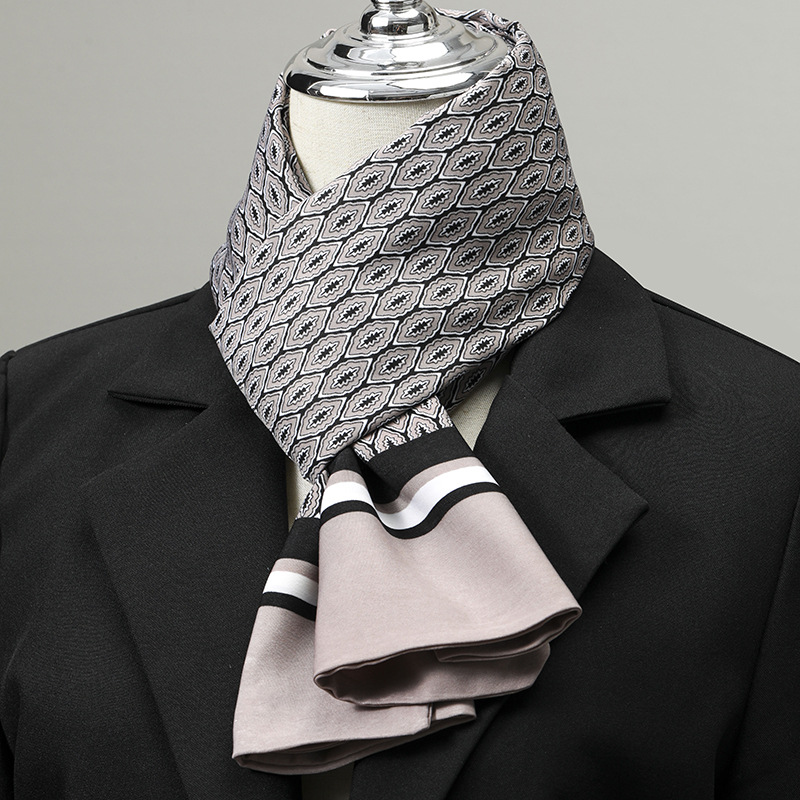 ผ้าพันคอผู้ชาย ผ้าไหมเทียม ผ้า - Silk Scarf Square บทวิจารณ์และราคา